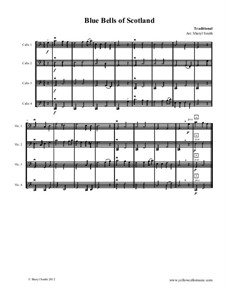 The Blue Bells of Scotland: For beginner cello quartet (four cellos) by folklore
