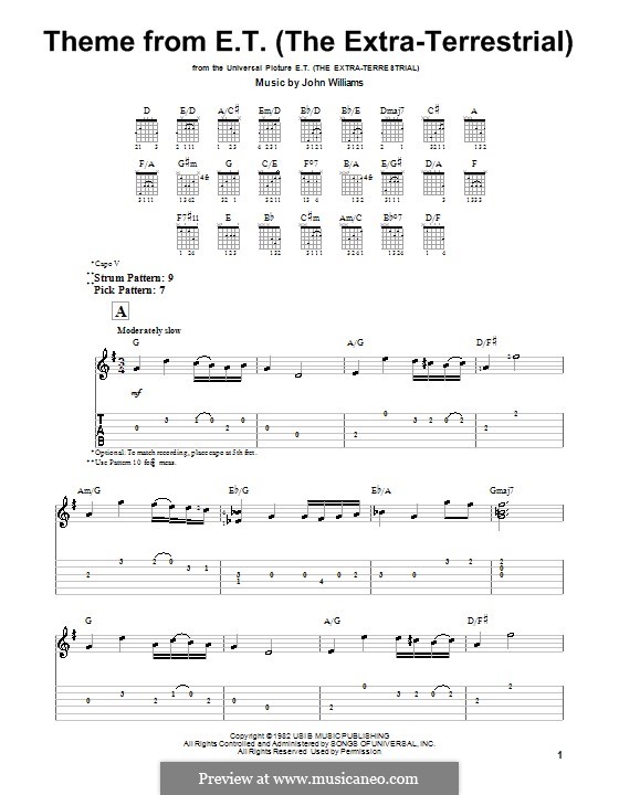 Theme from E.T. (The Extra-Terrestrial): Para guitarra com guia by John Williams