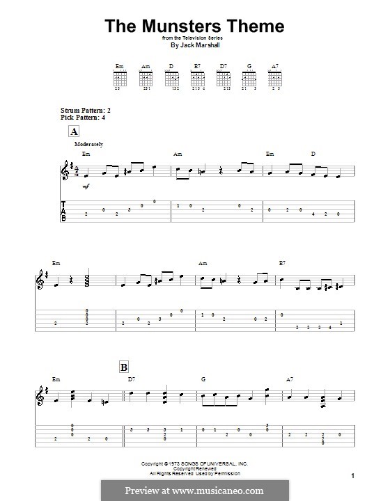 The Munsters Theme: Para Guitarra by Jack Marshall