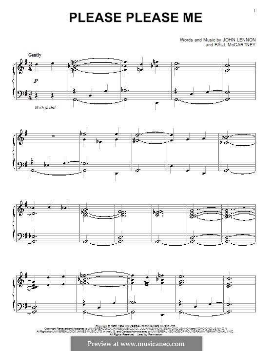 Please Please Me (The Beatles): Para Piano by John Lennon, Paul McCartney