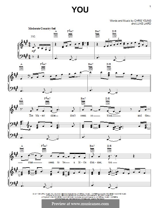 You: Para vocais e piano (ou Guitarra) by Luke Laird, Chris Young