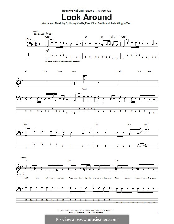 Look Around (Red Hot Chili Peppers): para baixo by Flea, Anthony Kiedis, Chad Smith, Josh Klinghoffer