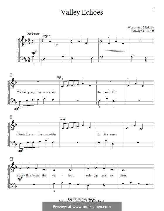 Valley Echoes: Para Piano by Carolyn C. Setliff