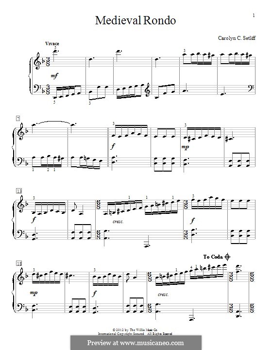 Medieval Rondo: Para Piano by Carolyn C. Setliff