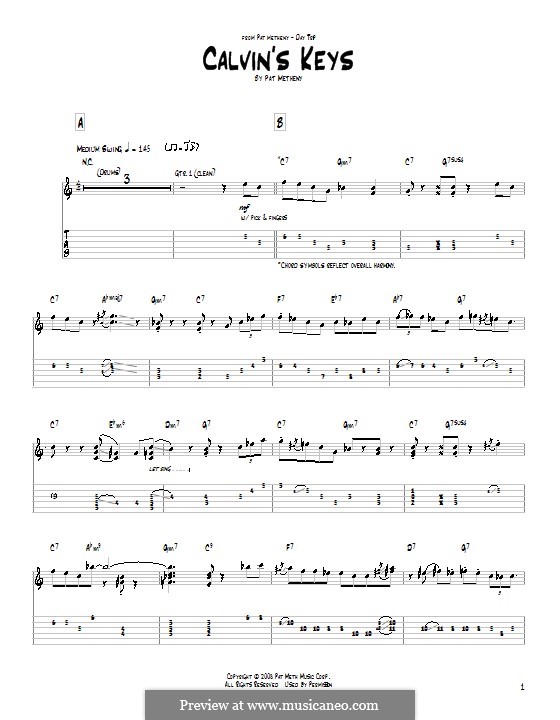 Calvin's Keys: Para Guitarra by Pat Metheny