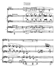 Printemps: No.2 Moderato, for Choir and Two Pianos Four Hands by Claude Debussy