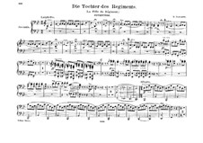 La fille du régiment (The Daughter of the Regiment): Overture, para piano para quatro mãos by Gaetano Donizetti