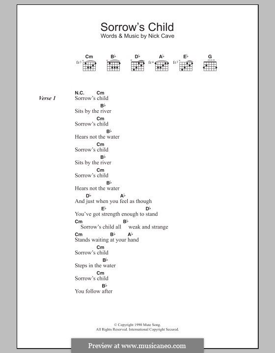 Sorrow's Child: Letras e Acordes by Nick Cave