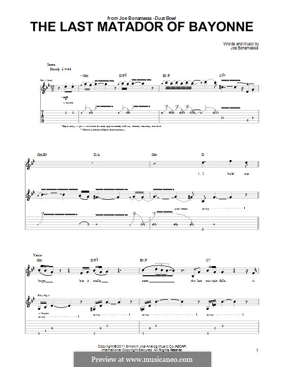 The Last Matador of Bayonne: Para Guitarra by Joe Bonamassa