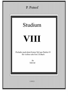Studium VIII for piano solo: Studium VIII for piano solo by Peter Petrof