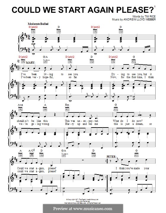 Could We Start Again Please?: Para Guitarra by Andrew Lloyd Webber