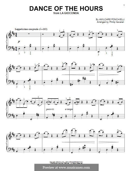 Dance of the Hours: para piano (partituras de alta qualidade) by Amilcare Ponchielli