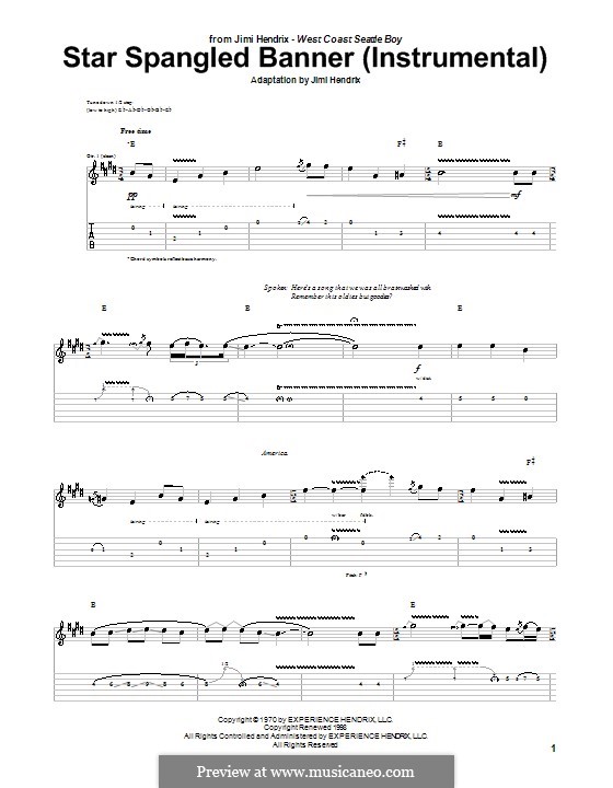 Instrumental version (one instrument): Para guitarra com guia by John Stafford Smith