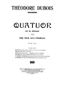 Piano Quartet in A Minor: partitura completa by Théodore Dubois