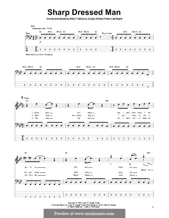 Sharp Dressed Man (ZZ Top): para baixo com guia by Billy F Gibbons, Dusty Hill, Frank Lee Beard