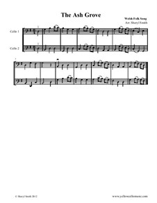 The Ash Grove: For two beginner cellists / cello duo by folklore