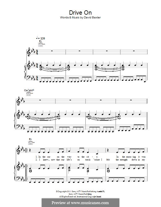 Drive On (Avalanche City): para vocais,piano ou guitarra by David Baxter