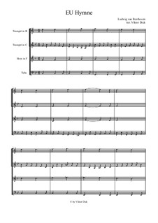 Ode to Joy: Version for brass quartet by Ludwig van Beethoven