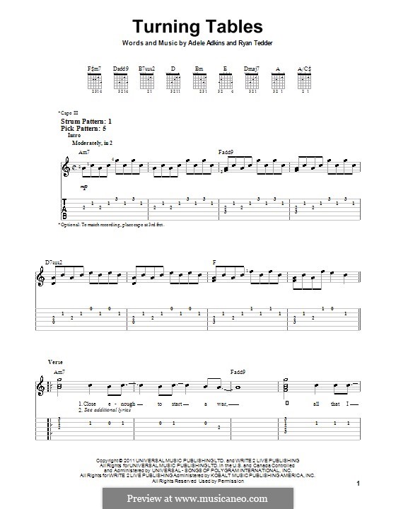 Turning Tables: Para Guitarra by Adele, Ryan B Tedder