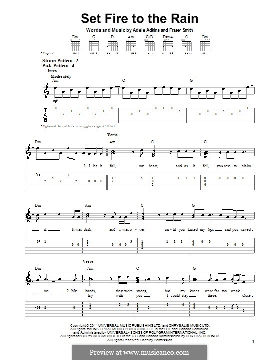 Set Fire to the Rain: Para Guitarra by Adele, Fraser T. Smith