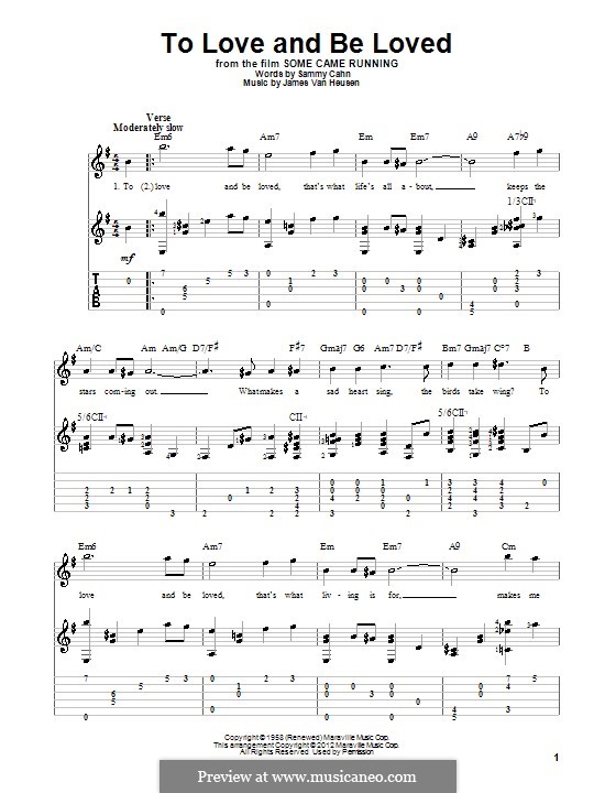 To Love and Be Loved (Frank Sinatra): Para Guitarra by Jimmy Van Heusen