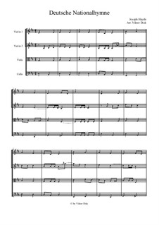 Austrian National Hymn, Hob.XXVIa/43: para quartetos de cordas by Joseph Haydn
