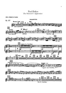 L'apprenti sorcier (The Sorcerer's Apprentice): parte Trompete e cornetas by Paul Dukas