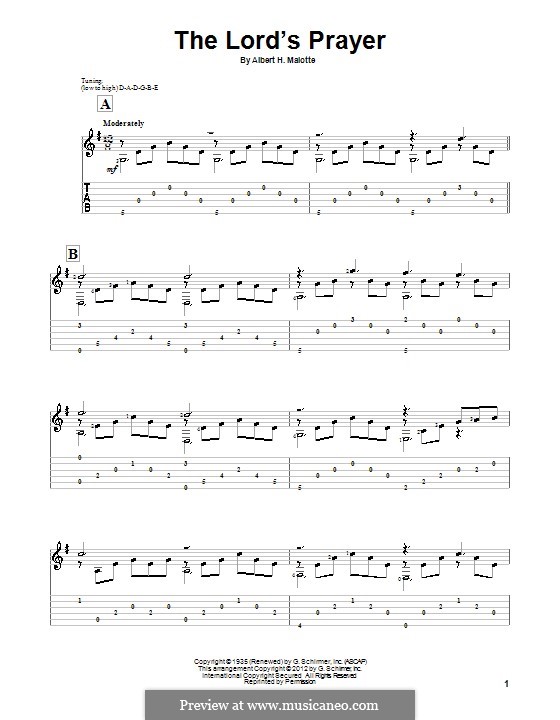 The Lord's Prayer: Para Guitarra by Albert H. Malotte