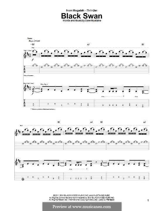 Black Swan (Megadeth): para duas guitarras by Dave Mustaine