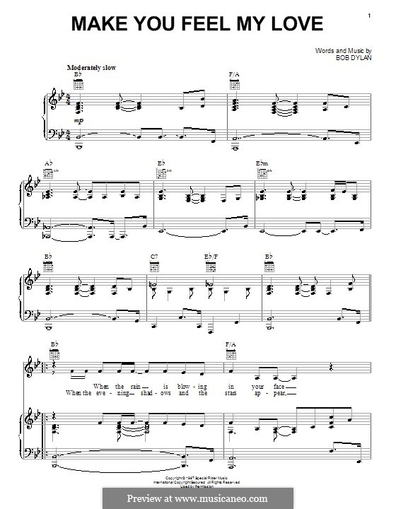 Make You Feel My Love: Para vocais e piano (ou Guitarra) by Bob Dylan