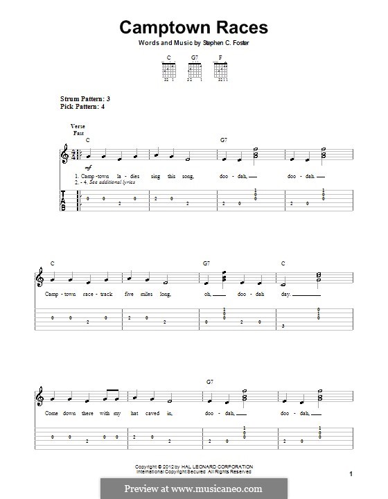 Camptown Races: Para Guitarra by Stephen Collins Foster