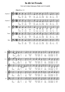 In dir ist Freude (In Thee is gladness): For SSATB choir by Giovanni Giacomo Gastoldi, Johann Lindemann