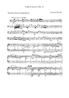 Concerto for Violin and Orchestra in A Minor, B.108 Op.53: parte violoncelo e contrabaixo by Antonín Dvořák