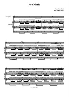 Two instruments version (with organ): Para trompete em C e órgão by Franz Schubert