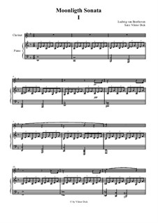 Movement I: para clarinete e piano by Ludwig van Beethoven