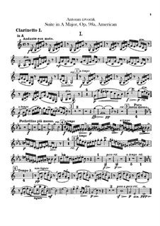American Suite for Orchestra, B.190 Op.98b: parte clarinetas by Antonín Dvořák
