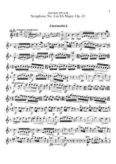Symphony No.3 in E Flat Major, B.34 Op.10: parte clarinetas by Antonín Dvořák