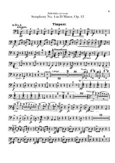 Symphony No.4 in D Minor, B.41 Op.13: Parte percussão by Antonín Dvořák