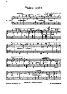 Five Piano Pieces, Op.1: No.3 Valse lente by Ossip Gabrilowitsch