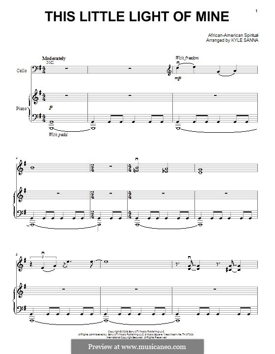 This Little Light of Mine (Printable scores): Para vocais e piano (ou Guitarra) by folklore