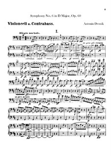 Symphony No.6 in D Major, B.112 Op.60: parte violoncelos e contrabaixos by Antonín Dvořák