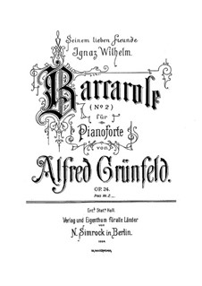 Barcarole No.2, Op.24: Barcarole No.2 by Alfred Grünfeld