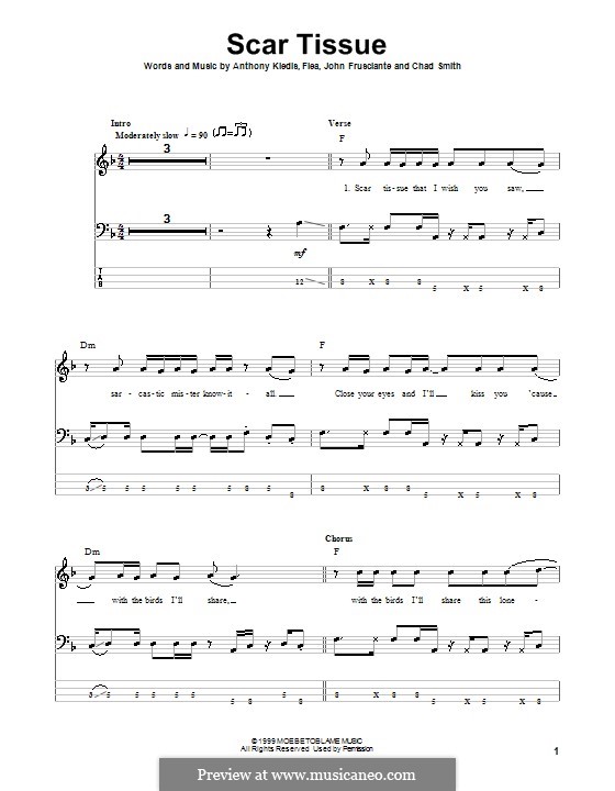Scar Tissue (Red Hot Chili Peppers): para baixo by Flea, Anthony Kiedis, Chad Smith, John Frusciante