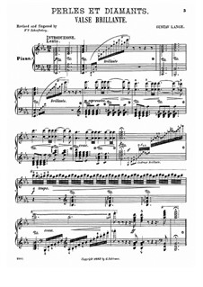 Perles et diamants. Valse brillante, Op.27: Para Piano by Gustav Lange