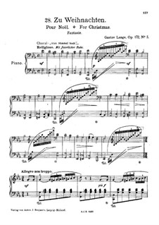 Zu Weihnachten (For Christmas), Op.172 No.5: Para Piano by Gustav Lange