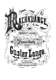 Nachklänge (Memory's Sounds), Op.222: Para Piano by Gustav Lange