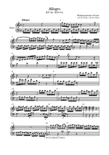 Allegro in C Major, K.5a: Para Piano by Wolfgang Amadeus Mozart