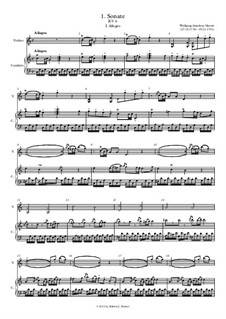 Sonata for Violin and Piano No.1 in C Major, K.6: Large format score by Wolfgang Amadeus Mozart