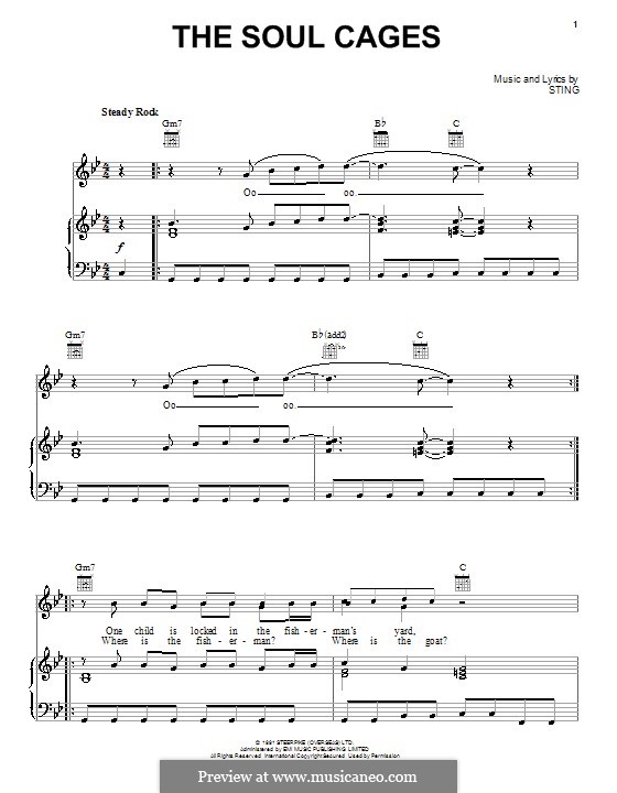The Soul Cages: Para vocais e piano (ou Guitarra) by Sting