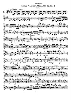 Three Sonatas for Violin and Piano, Op.12: Sonata No.2 – solo part by Ludwig van Beethoven